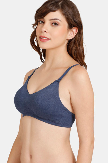 Rosaline Everyday Double Layered Non Wired 3/4th Coverage T-Shirt Bra - Blue Depth — image 3